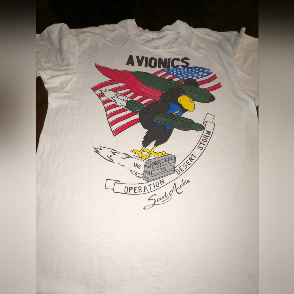 Operation Desert Storm Avionics T-shirt Size XL Single Stitch Vintage - Picture 5 of 12